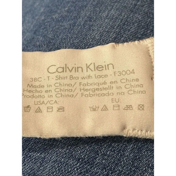 Calvin Klein Lined Shirt T-Shirt Bra with Lace F3004 - Picture 3 of 5